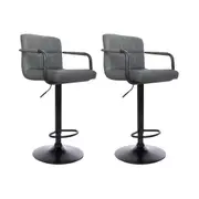 CHOTTO - Hiro Adjustable Swivel Bar Stool - Grey x 2