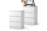 Oikiture Bedside Tables Set of 2 Side Table Nightstand White