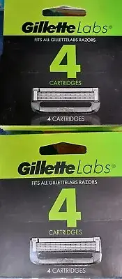 FREE SHIP 2 NEW Gillette Labs Replacement Razor Blades 8 cartridges