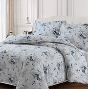 [Tribeca Living] SNMANDUVETKINR Duvet Set, King, Snowman Navy Red