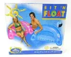 NIB Sit 'N Float Lounge Inflatable Pool Float Blue 60”x 39” 2 Handles - 1 Float