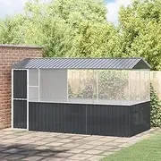 Bird Cage, Parrot Cages for Large Birds, Outdoor Extra Large Bird Cage, Suitable for Macaws Canaries Parrots Budgie Lovebirds, Anthracite 209 x 415 x 233 cm Galvanised Ste