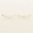 14K REAL Solid Gold Cubic Zirconia Climber Stud Push-back Earring for Occasions