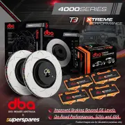 DBA Front 4000 T3 Brake Rotors & Xtreme Pads for Mitsubishi Magna TJ 3.5 i 4WD