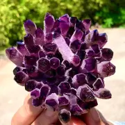 389G Newly discovered mineral samples of purple phantom quartz crystal clusters