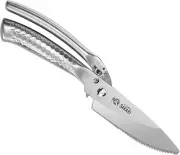 Multipurpose 10-Inch Poultry Shears - Silver Titanium Plated Kitchen Scissors