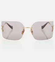 [Miu Miu] Miu Miu Logo square sunglasses One Size pink