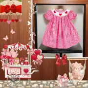 Girls NWT Classic Whimsy Smocked Dress Hearts & Polka Dots Free Bow 3 Months