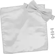 [GAROZATION] 1set Men Bow Tie Handkerchief Elegant Tuxedo Accessories for Groom Wedding Parties Satin Versatile Colors for Special Occasions
