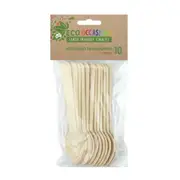 10pk Wooden Teaspoons 110mm