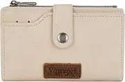 [Wrangler] Wallet for Women Bifold Card Holder with Zipper Pocket Ladies Clutch Purse, Tan
