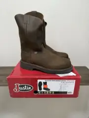 Justin Balusters 11" Brown Steel Toe Boot Bay Gaucho Men's Sz 12 D Steel Toe