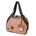 New Chala Shoulder Bowling Zip Tote Large Bag PINK Pleather BASEBALL Coin Purse