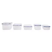 5pc Lock & Lock Classic Rectangular Food Storage Container Set w/ Lids Clear