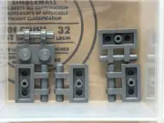 LEGO Parts - Dark Bluish Gray Plate 1 x 2 Bar Side - Free Ends - No 2540 - QTY 5