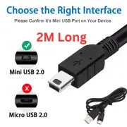 2m Long USB (MINI V3) Data Charging Cable for TOMTOM GO,LIVE,VIA,ONE,XXL,RIDER