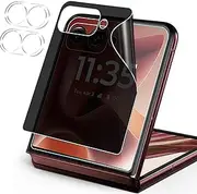 Anbzsign [2+2 Pack] for Motorola Razr 60 Ultra/Motorola Razr Ultra 2025 / Moto Razr+ / Plus 2025 Privacy Front Screen Protector and Camera Lens Protector, Flexible Film Anti-Spy Case Friendly.