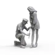 1/24 Resin Worker and Lady unpainted unassembled TK031-38