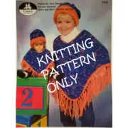 NWT Plymouth Design P426 Encore Worsted Girl Doll Poncho Hat Knitting Pattern