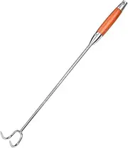 Household Stainless Steel Meat Hook Reusable Food Flipper for BBQ Camping Parties Food Turner for Meat Processing Chicken Wings Hot Dogs Kitchen Tool