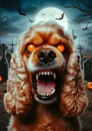 Cocker Spaniel Buff Halloween Flag
