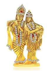 Radha Krishna Idol Metal Showpiece Statue For Home Office Temple Decor