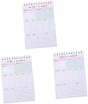 TOVINANNA 3pcs Undated Weekly Planner Spiral Bound Notebook Daily Planning Pad for Students Teachers and Home Office