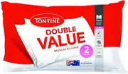 Tontine Double Value Pillows 2 Pack – Medium Height and Softness Ideal for Back and Side Sleepers – Sustainable Ultrafibre Fill with Cotton/Polyester Blend Cover – Machine Washable – Australian Made