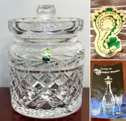 New w/ Labels WATERFORD CRYSTAL Glandore Lidded Biscuit Jar Canister IRELAND