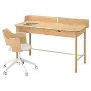 RIDSPÖ / FJÄLLBERGET desk and chair, oak beige