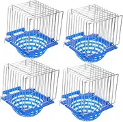 VICASKY 4pcs Parrot Breeding Nest Bird Breeding Cage Cockatiel Nest Coconut Bird Cage Nest Hand-Woven Straw Bird's Nest Parakeet Nest with Coconut Fiber Bird Incubation Nest Blue