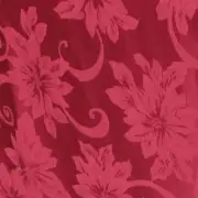 St Nicholas Square Rich Red Poinsettia Jacquard Tablecloth 60x102 Oblong