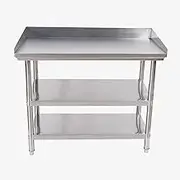 GUAWJRZDP Stainless Steel Work Table, Commercial Prep Work Table, Kitchen Prep Table with Splash Guard, Heavy Duty Prep Worktable with Adjustable Feet, for Restaurant, Home and Hotel(L100xW60cm/39.3x2