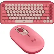 Logitech POP Keys Mouse Wireless Mechanical Keyboard Bundle Set Emoji Rose Pink