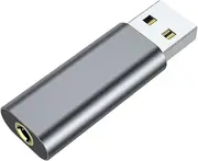 USB Sound Card, 3.5mm External for Laptop Plug and Play, Portable Audio, Portable, Driver Audio Interface for Headset, Headphone, Laptop