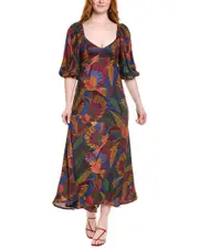 FARM Rio Dotted Macaws Midi Dress