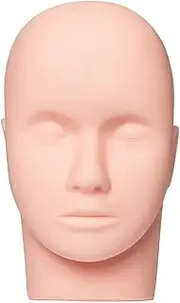 Eyelash Mannequin Head, Cosmetology Mannequin Doll Face Flat Head for Eyelash Extension, Soft-Touch Rubber Practice Head,Easy to Clean (Mannequin Head Only)