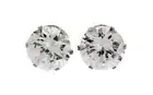 NEW Clear white Round Stone Stud Earrings Real 925 Sterling Silver 0.03 To 26 Ct