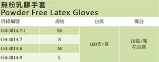 《實驗室耗材專賣》【2盒】FLOWER無粉乳膠手套 H511型-花朵無粉止滑型 Size:S 【100支/盒】 Powder Free Latex Gloves 無塵設備