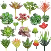 18pcs Mini Artificial Succulent Plant,Flocked Faux Succulent for Green Small