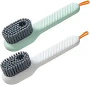 TOVINANNA Long-Handled Shoe Cleaning Brush Automatic Soap Dispenser 2pcs Set Scrub Brush