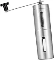 Alipis Manual Coffee Bean Grinder Small Stainless Steel Portable Ceramic Core Bean Hand-cranked Sealed Lid