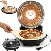 31cm Pizza Maker, 1200W Electric Pizza Oven with 50-420℃ Temperature Control, Non-Stick Pancake Maker, Table Top Pizza Oven Pizza Cooker Black