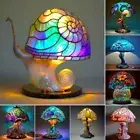 Resin Stained Mushroom Table Lamp Plant Series Bedside Lamp New Night Light