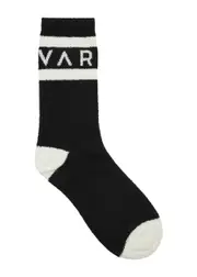 Varley Spencer Logo-intarsia Chenille Socks - Black And White S/M (UK 10-12 / M)