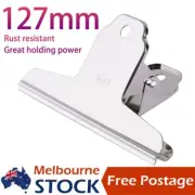 4x Deli Strong Binder Clip Bulldog Stainless Steel Paper Binder Grip Clamp 127mm