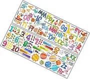 Amosfun 1 Set Alphabet Wall Sticker Animals Number Wall Art Decal Wallpaper for Nursery Bedroom