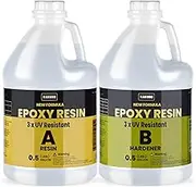 TAKIMO 1 Gallon 3×UV Resistant Resin Kit,No Bubble & Crystal Clear Epoxy Resin for Coating, Casting, Table Top,DIY, Bar Top, River Tables, Resin Art, Wood with High Gloss Finish