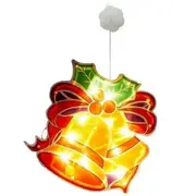 Christmas Window Decorations Light Santa Claus Xmas Tree Hanging Ornament Lights for Christmas Home Party -Bell