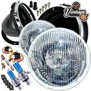 Classic Mini Headlight & Bowl Kit 7" Domed Glass With Pilot Cooper Austin Morris
